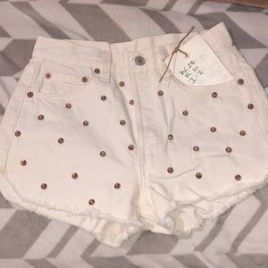 Levi’s 501 Distressed White Jean Shorts